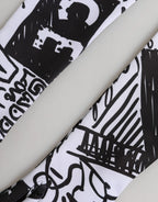 Dolce & Gabbana Gloves Black White DG Logo Elbow Length Mitten - Zeiniez