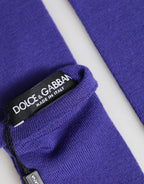 Dolce & Gabbana Violet Wool Fingerless Elbow Length Mitten Gloves - Zeiniez