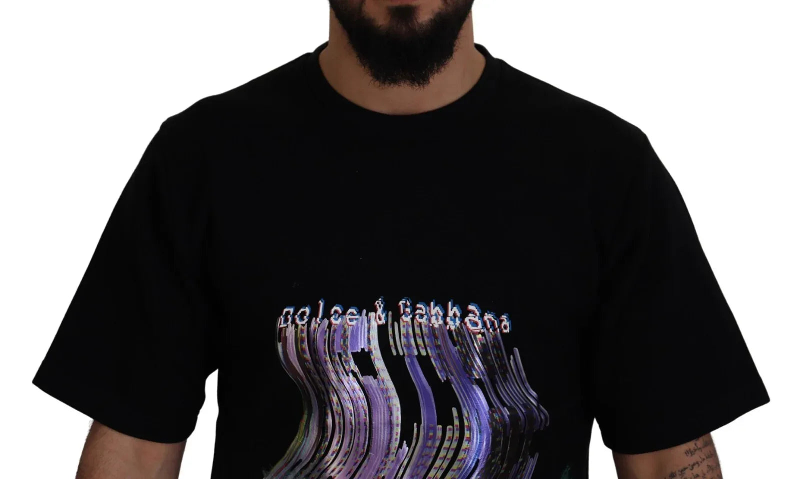 Dolce & Gabbana Cotton Black Printed Crewneck Tee T-shirt - Zeiniez
