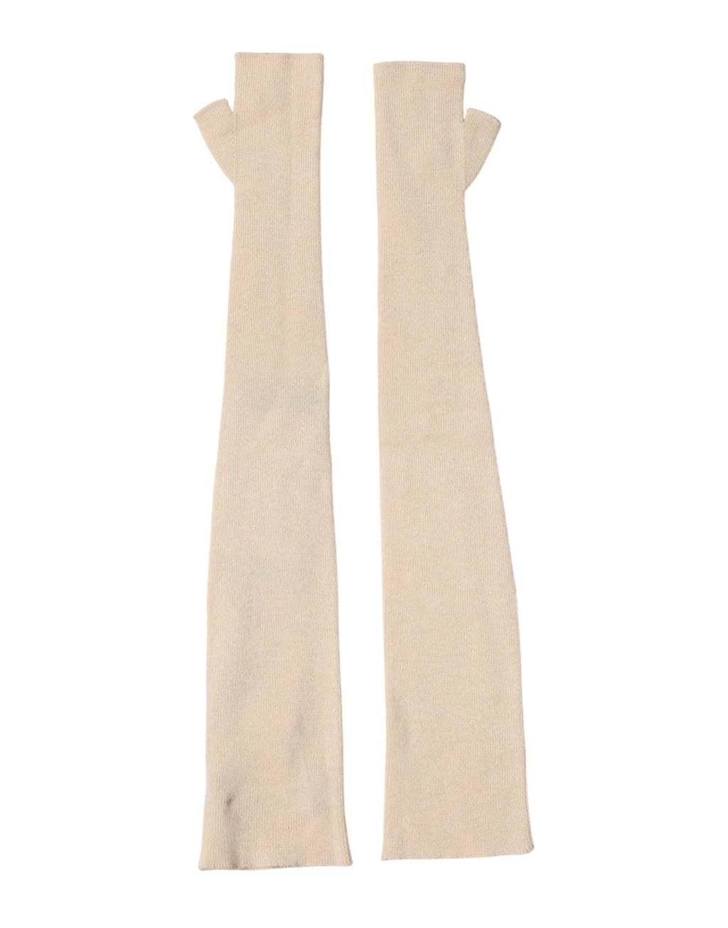 Dolce & Gabbana Beige Wool Fingerless Elbow Length Women Gloves - Zeiniez