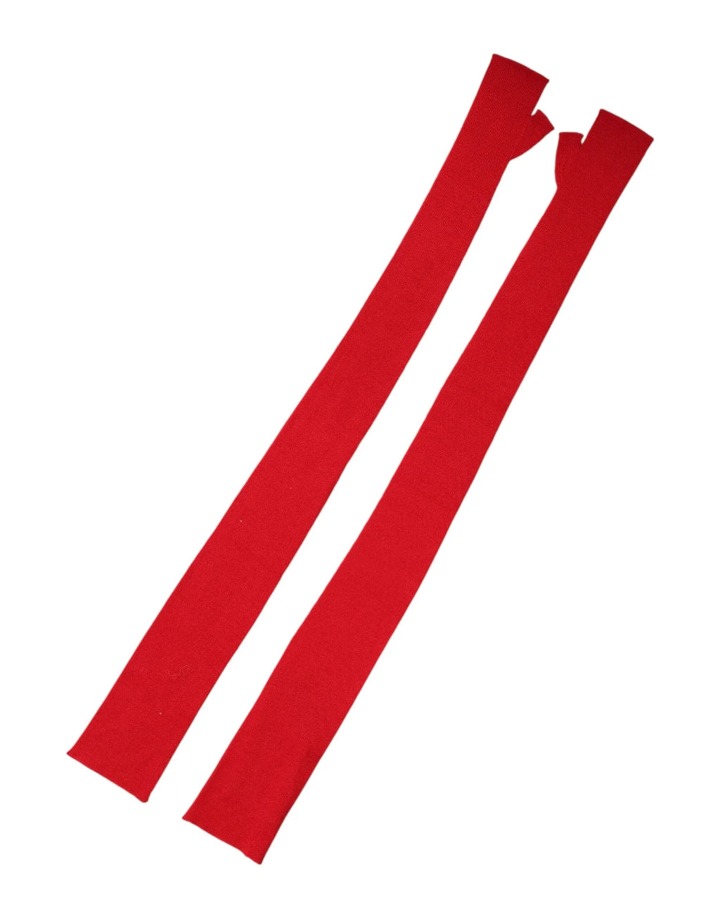 Dolce & Gabbana Red Wool Fingerless Elbow Length Mitten Gloves - Zeiniez