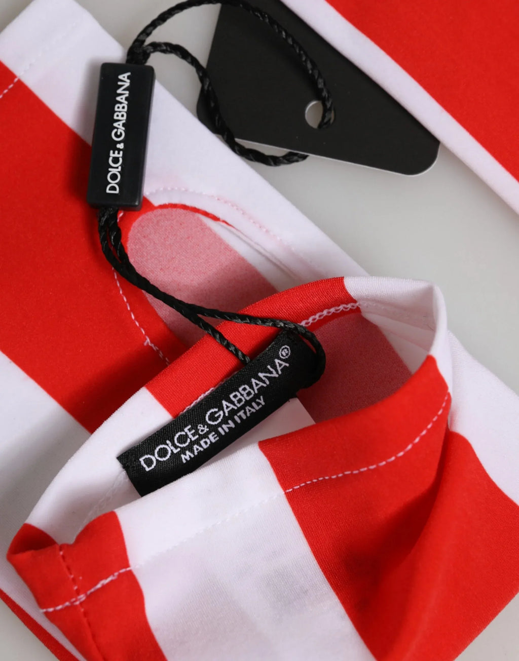 Dolce & Gabbana Red White Nylon Fingerless Wrist Length Gloves - Zeiniez