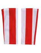Dolce & Gabbana Red White Nylon Fingerless Wrist Length Gloves