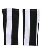 Dolce & Gabbana Black White Nylon Fingerless Wrist Length Gloves - Zeiniez