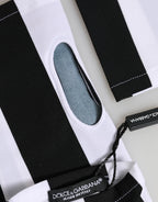 Dolce & Gabbana Black White Nylon Fingerless Wrist Length Gloves - Zeiniez