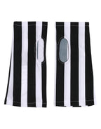 Dolce & Gabbana Black White Nylon Fingerless Wrist Length Gloves - Zeiniez