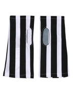 Dolce & Gabbana Black White Nylon Fingerless Wrist Length Gloves