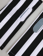 Dolce & Gabbana Black White Nylon Fingerless Wrist Length Gloves - Zeiniez