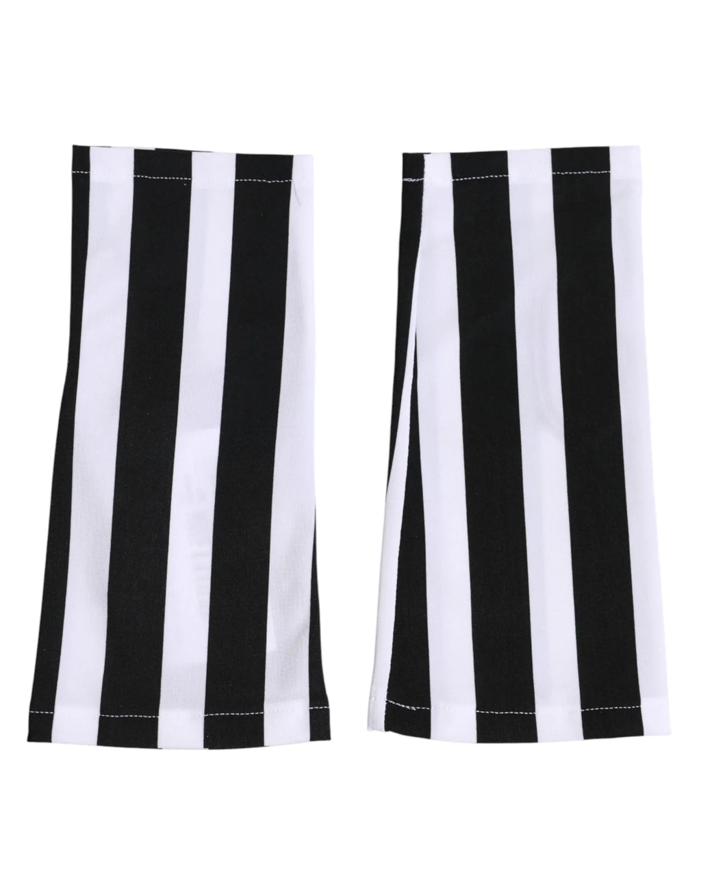Dolce & Gabbana Black White Nylon Fingerless Wrist Length Gloves - Zeiniez