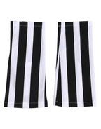 Dolce & Gabbana Black White Nylon Fingerless Wrist Length Gloves - Zeiniez