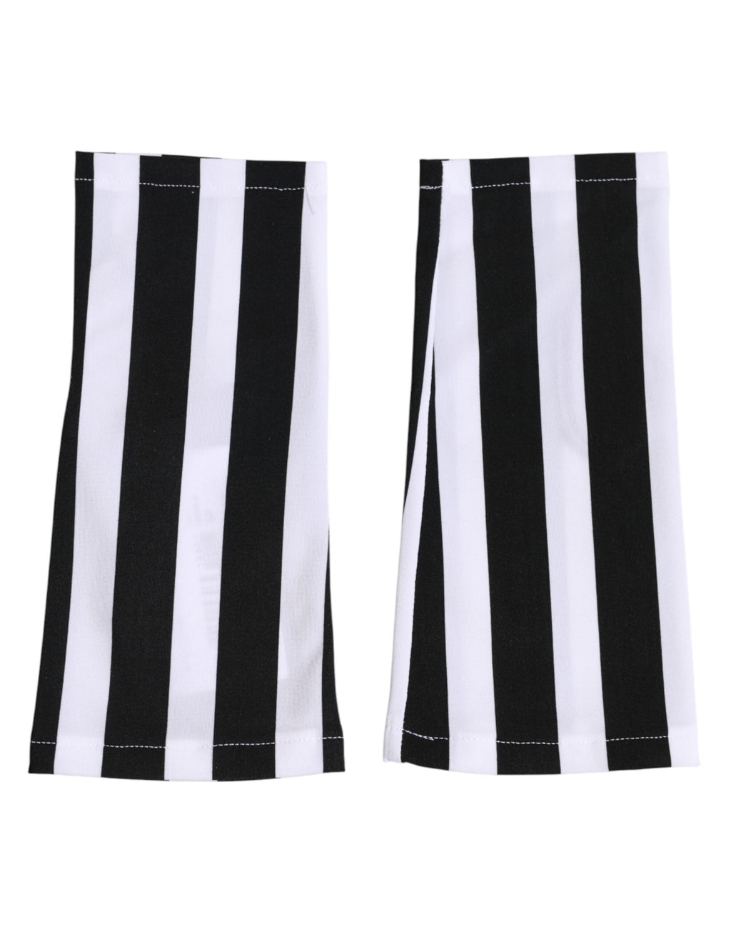 Dolce & Gabbana Black White Nylon Fingerless Wrist Length Gloves