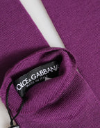Dolce & Gabbana Purple Wool Fingerless Elbow Length Women One Size Gloves - Zeiniez