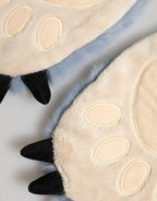 Dolce & Gabbana Blue Acrylic Knitted Fur Wrist Mitten Gloves - Zeiniez