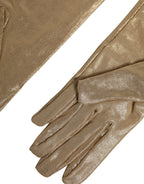 Dolce & Gabbana Beige Nylon Long Elbow Length Mitten Gloves - Zeiniez