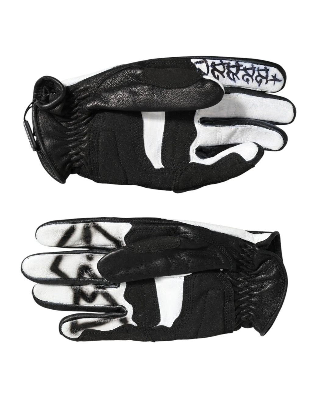 Dolce & Gabbana Gloves Black White Crystal Wrist Length Mitten Gloves - Zeiniez