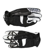 Dolce & Gabbana Gloves Black White Crystal Wrist Length Mitten Gloves - Zeiniez