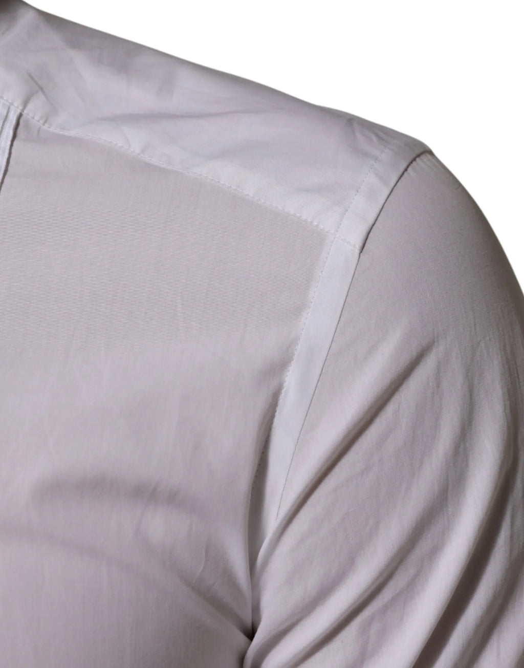 Dolce & Gabbana White Cotton Collared Long Sleeve GOLD Dress Shirt - Zeiniez