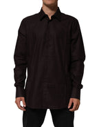 Dolce & Gabbana Brown Cotton LongSleeve MARTINI Dress Shirt - Zeiniez
