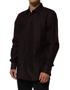 Dolce & Gabbana Brown Cotton LongSleeve MARTINI Dress Shirt - Zeiniez