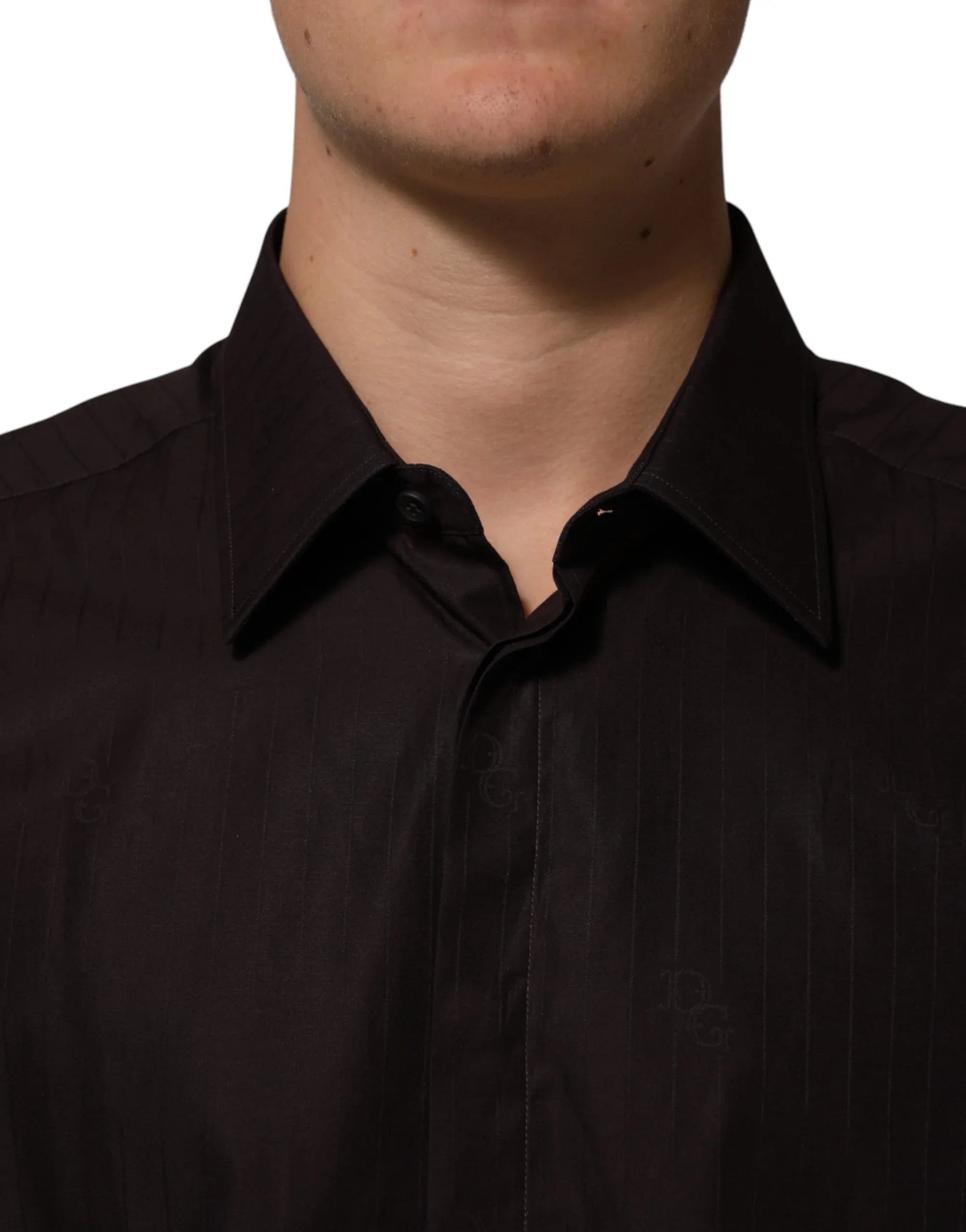 Dolce & Gabbana Brown Cotton LongSleeve MARTINI Dress Shirt - Zeiniez