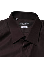 Dolce & Gabbana Brown Cotton LongSleeve MARTINI Dress Shirt - Zeiniez