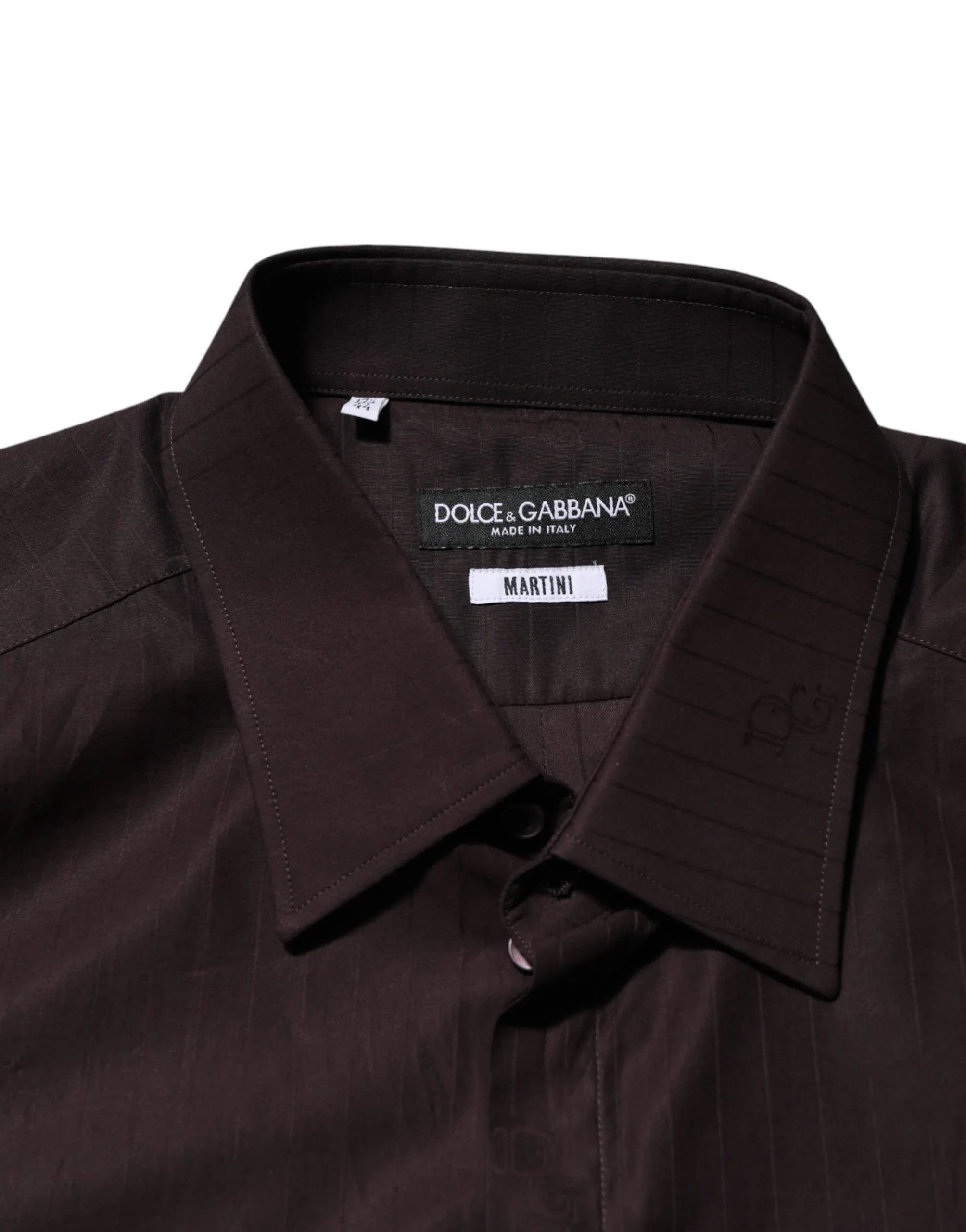 Dolce & Gabbana Brown Cotton LongSleeve MARTINI Dress Shirt - Zeiniez