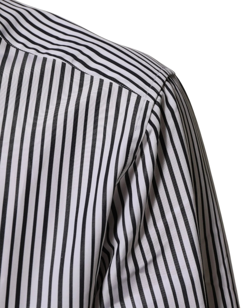Dolce & Gabbana Black White Stripes Men GOLD Dress Shirt - Zeiniez