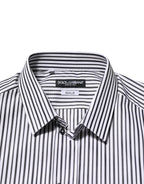 Dolce & Gabbana Black White Stripes Men GOLD Dress Shirt - Zeiniez