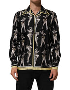 Dolce & Gabbana Black Silk Pin Up Printed Button Down Shirt - Zeiniez