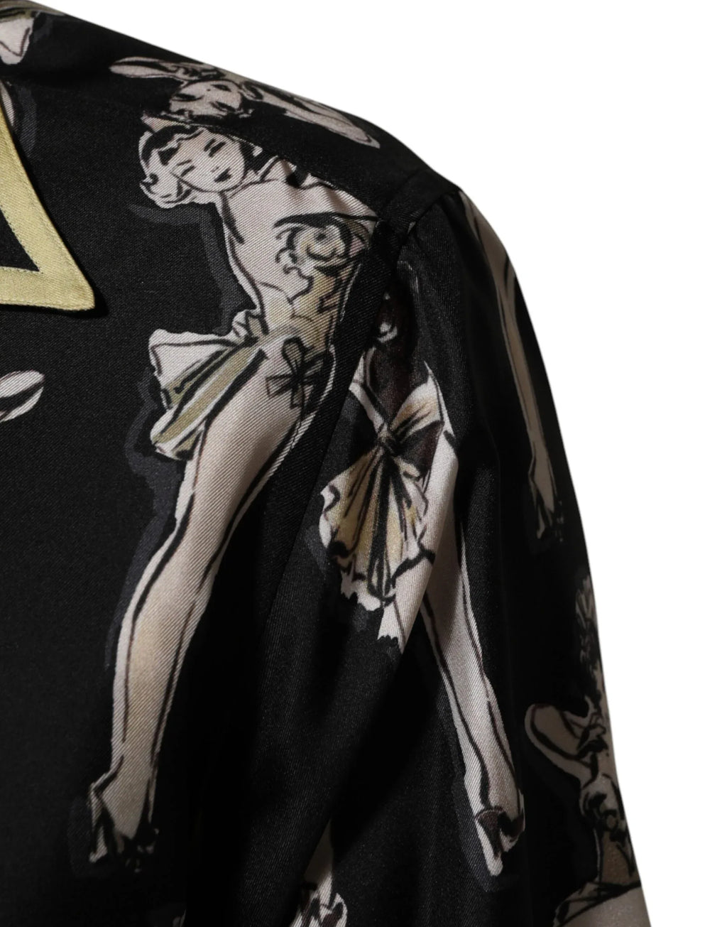 Dolce & Gabbana Black Silk Pin Up Printed Button Down Shirt - Zeiniez