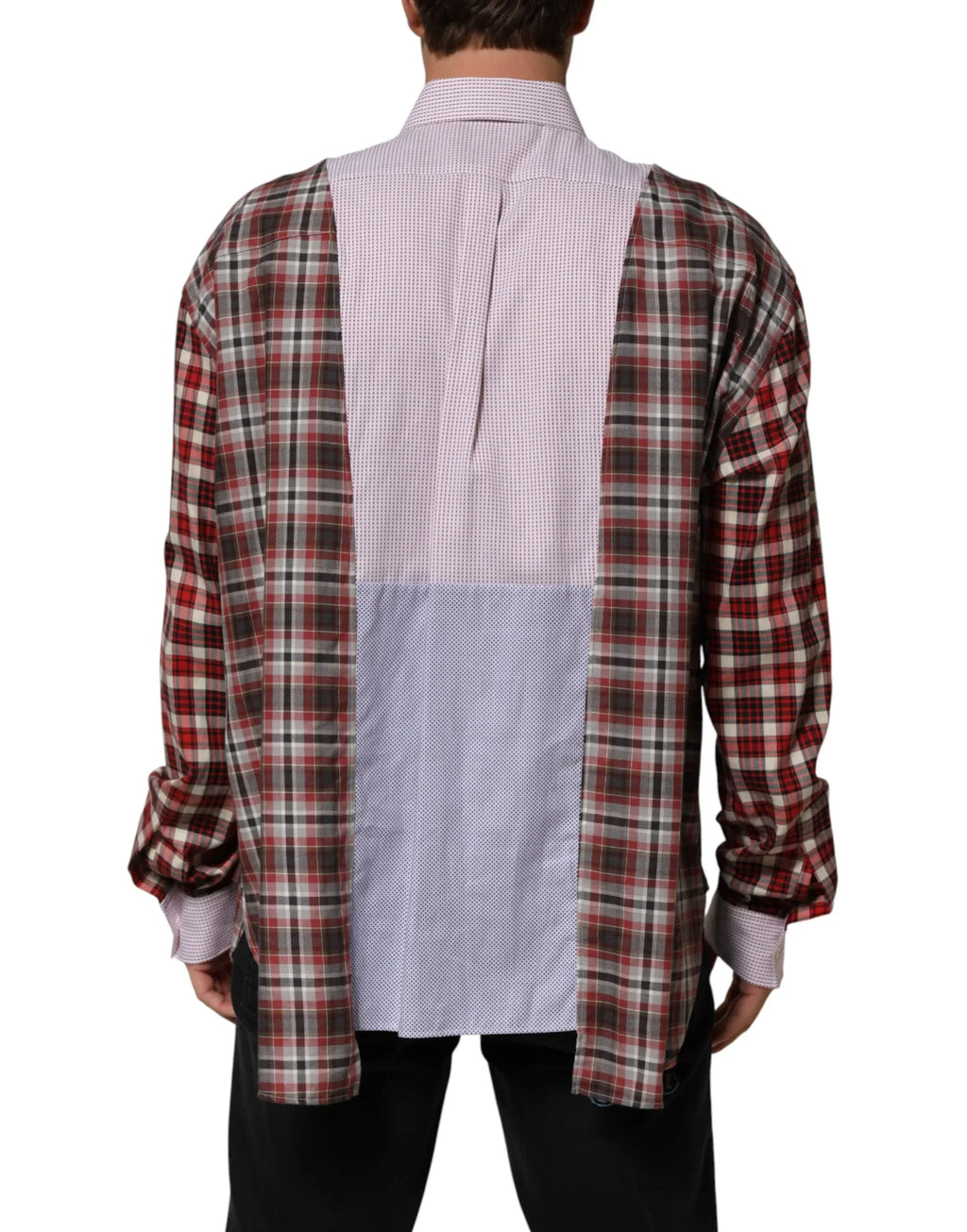 Dolce & Gabbana Multicolor Cotton Collared Checkered Shirt - Zeiniez
