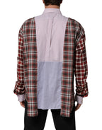 Dolce & Gabbana Multicolor Cotton Collared Checkered Shirt - Zeiniez