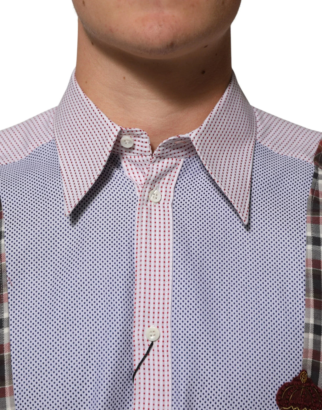 Dolce & Gabbana Multicolor Cotton Collared Checkered Shirt - Zeiniez