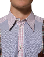Dolce & Gabbana Multicolor Cotton Collared Checkered Shirt - Zeiniez