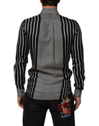 Dolce & Gabbana Black White Stripes Men MARTINI Dress Shirt - Zeiniez