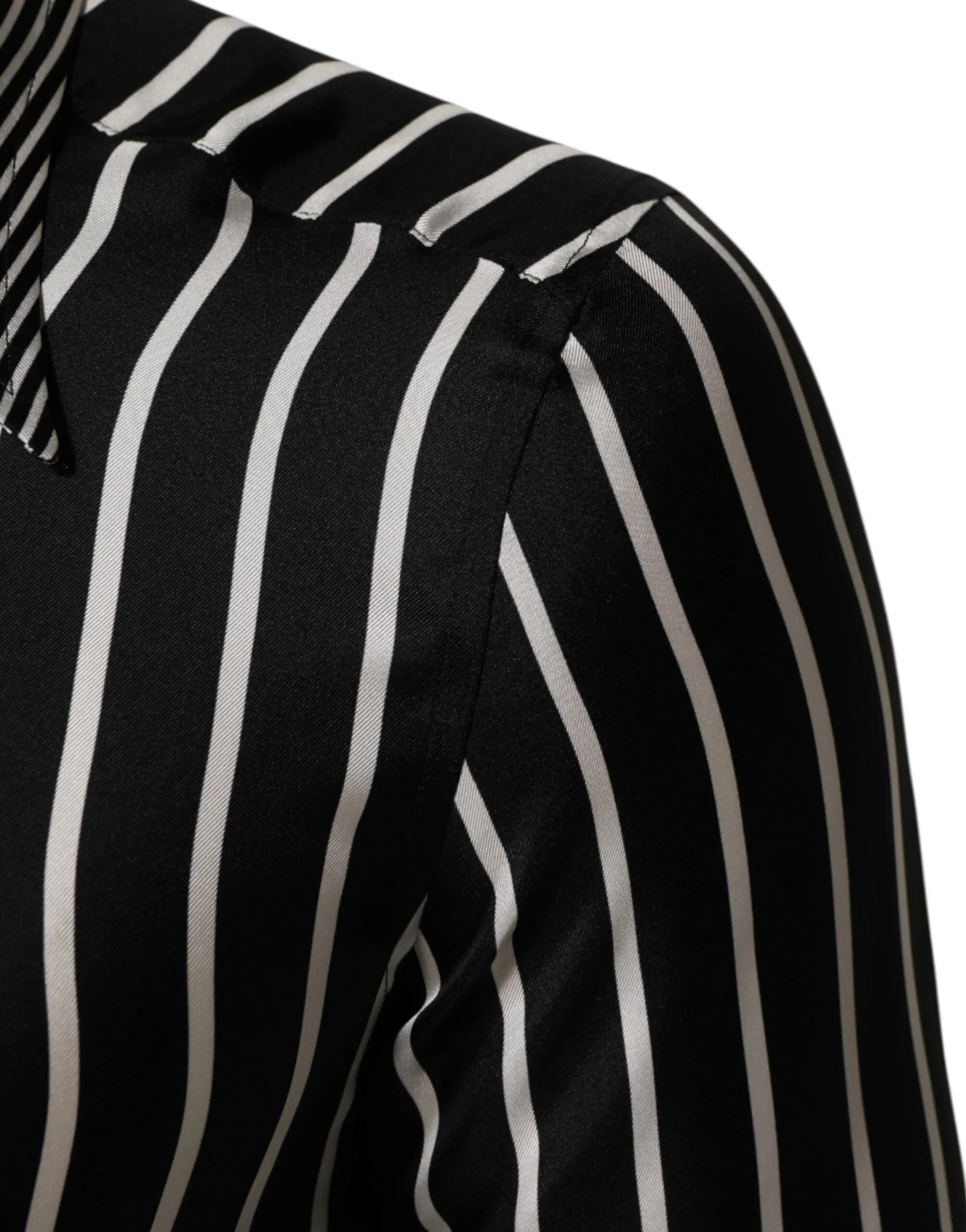 Dolce & Gabbana Black White Stripes Men MARTINI Dress Shirt - Zeiniez