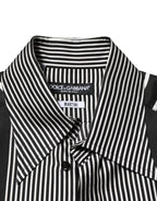 Dolce & Gabbana Black White Stripes Men MARTINI Dress Shirt - Zeiniez