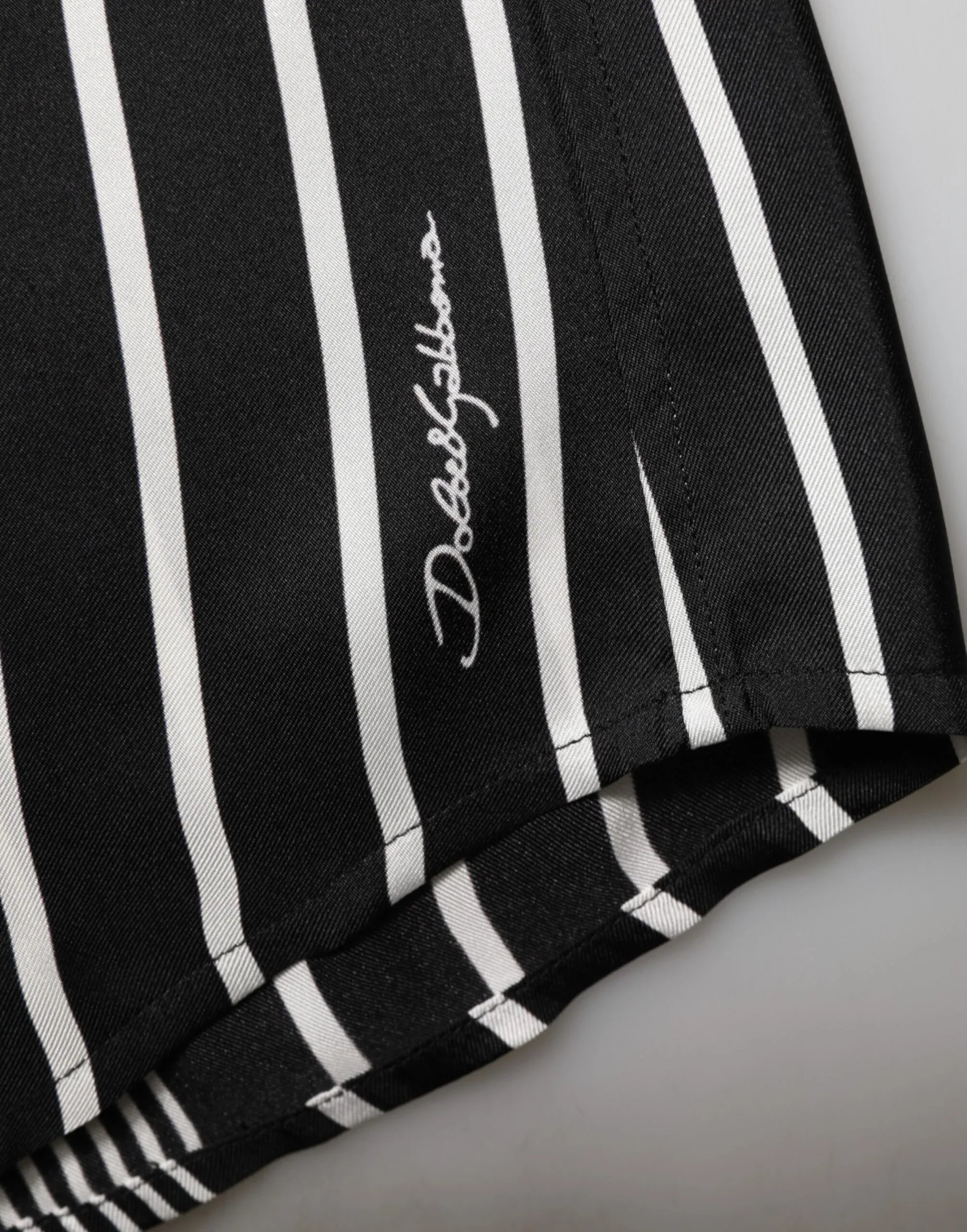 Dolce & Gabbana Black White Stripes Men MARTINI Dress Shirt - Zeiniez
