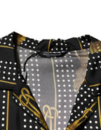 Dolce & Gabbana Black Dotted Tassel Silk Button Down Shirt - Zeiniez