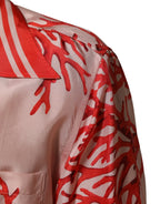 Dolce & Gabbana Shirt Red Corals Short Sleeves Button Down - Zeiniez