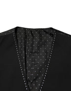 Dolce & Gabbana Black Wool Dress Formal Men Waistcoat Vest