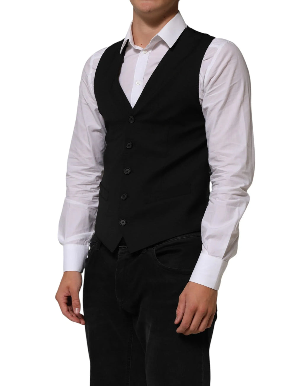 Dolce & Gabbana Black Polyester Dress Formal Waistcoat Vest - Zeiniez
