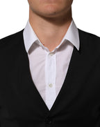 Dolce & Gabbana Black Polyester Dress Formal Waistcoat Vest