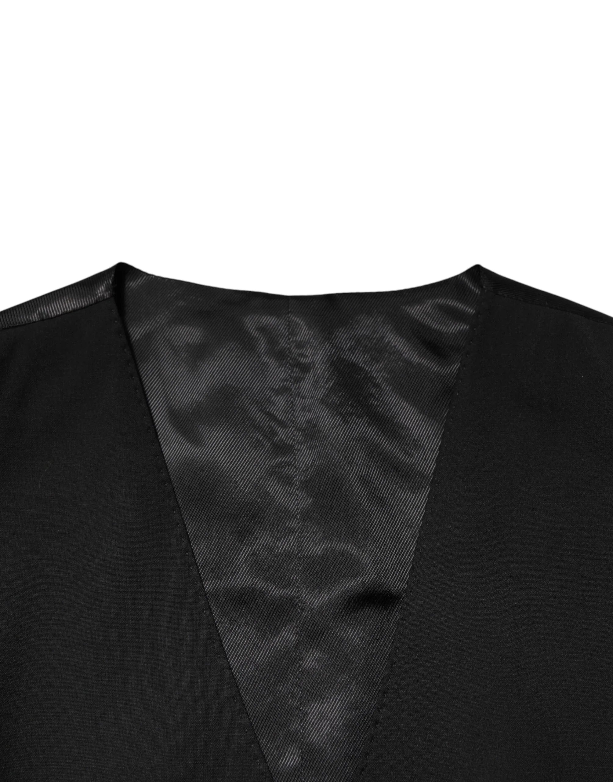 Dolce & Gabbana Black Polyester Dress Formal Waistcoat Vest - Zeiniez