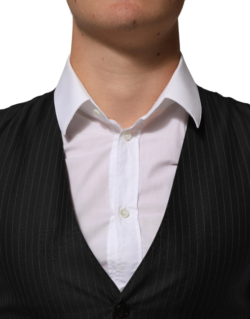 Dolce & Gabbana Black Wool Men Dress Formal Waistcoat Vest - Zeiniez