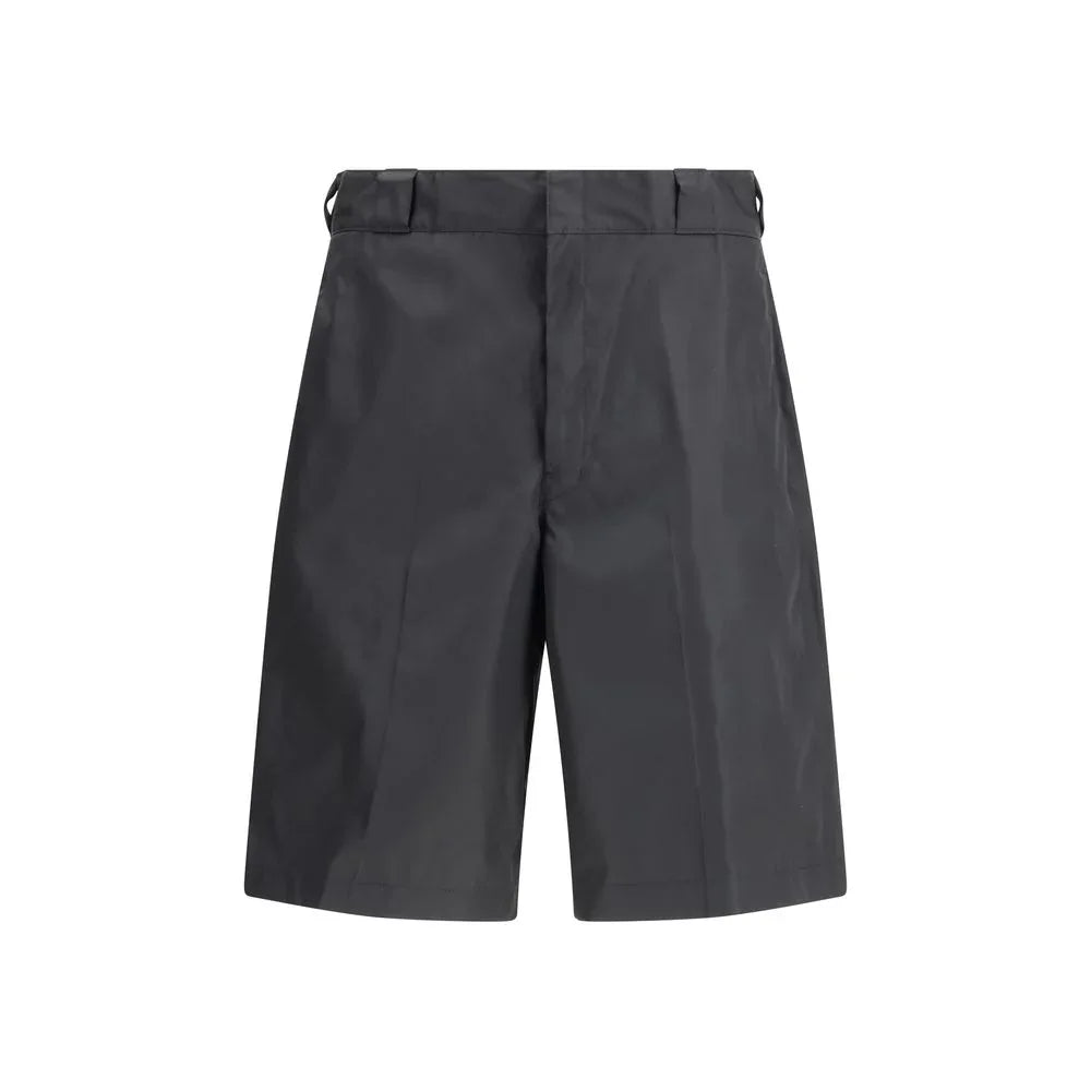 Prada Black Recycled Polyamide Bermuda Shorts - Zeiniez