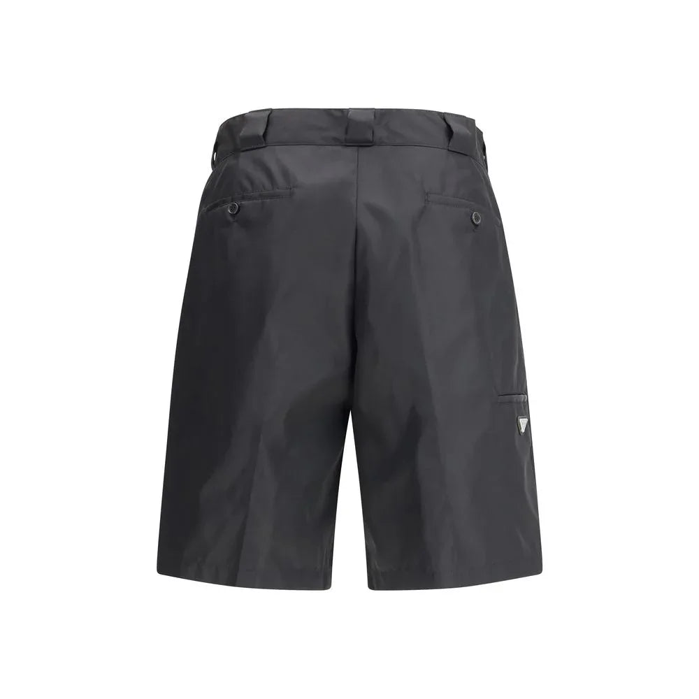 Prada Black Recycled Polyamide Bermuda Shorts - Zeiniez