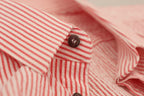 Dolce & Gabbana Red White Striped Cotton Short Sleeve Shirt - Zeiniez