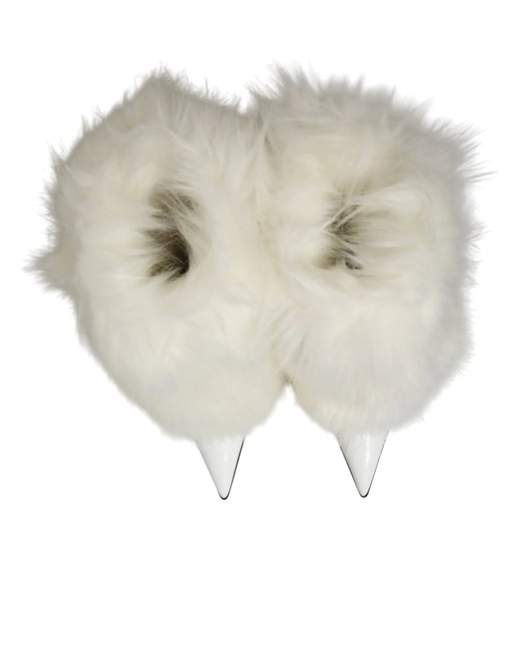 Dolce & Gabbana White Fur Pointed Knee High Stiletto Boots Shoes - Zeiniez