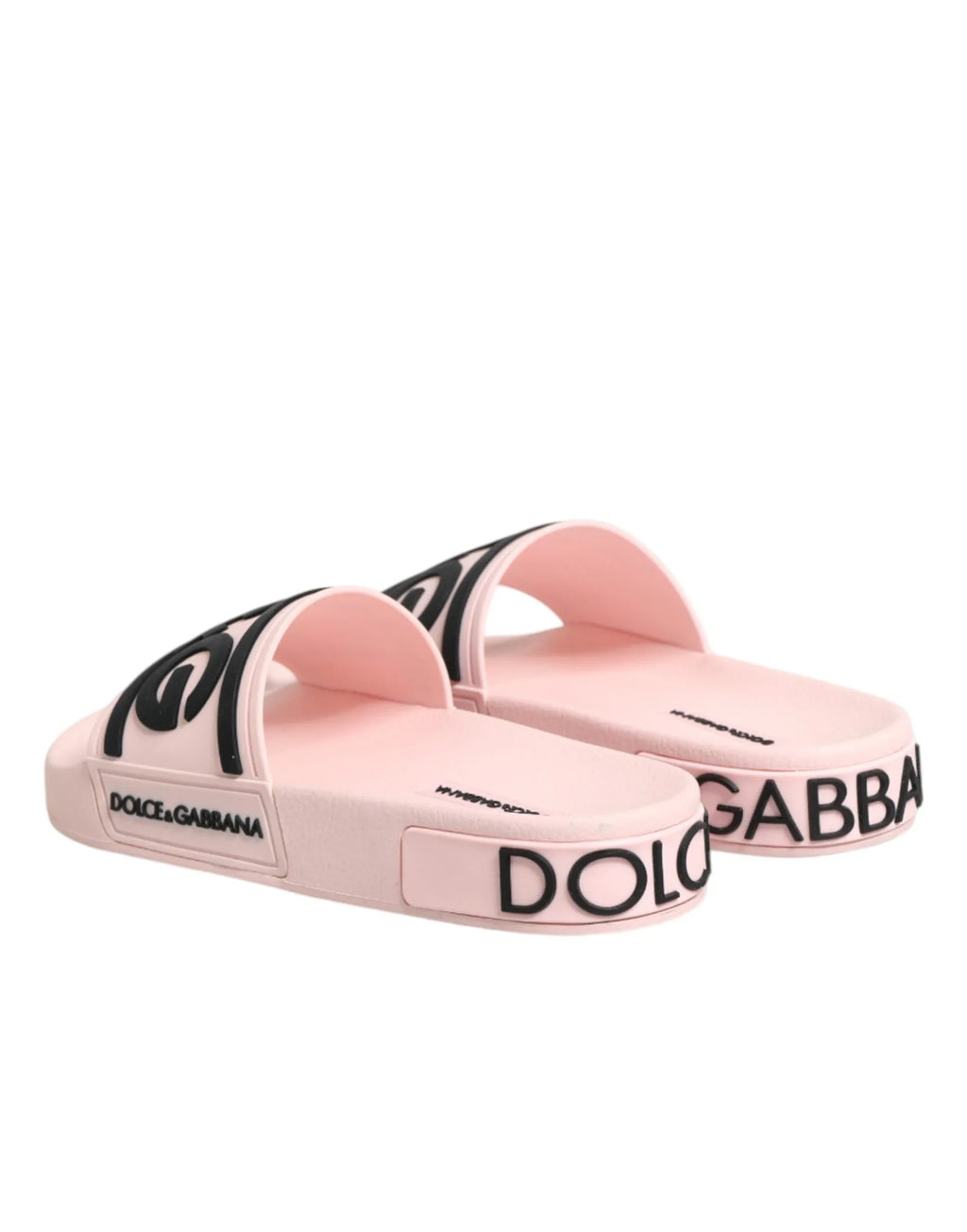 Dolce & Gabbana Pink Rubber Slides Sandals Beachwear Shoes - Zeiniez